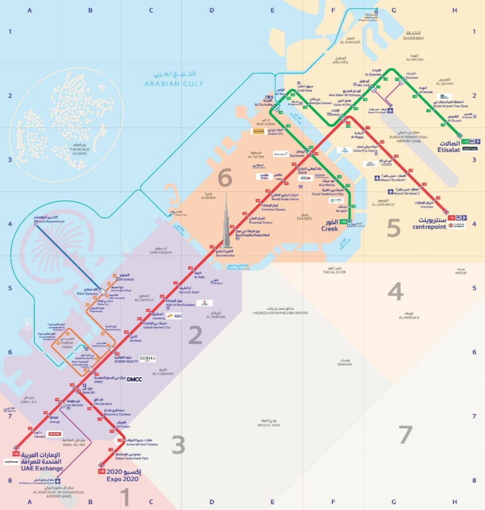 Plan métro Dubai